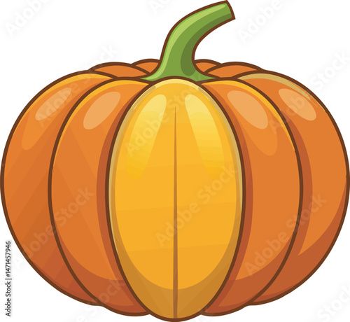 A colorful, detailed vegetable pumpkin vector art illustration featuring a vibrant, realistic design perfect for seasonal, harvest, and organic-themed projects.