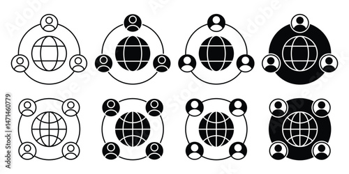 Outsource, global Community icon. Illustration vector