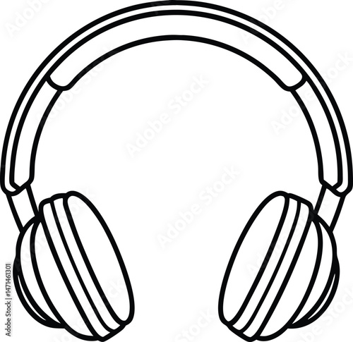 Simple Headphones Line Art Vector Illustration Isolated on White Background for Audio Design Concepts
Headphone Line Art Vector, Minimal Headset Drawing, Audio Device Outline, Simple Music Icon