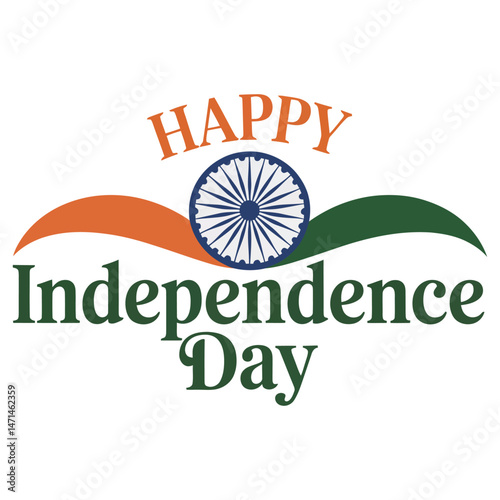 Minimalist India Independence Day Vector Graphic Design - 15 August.
