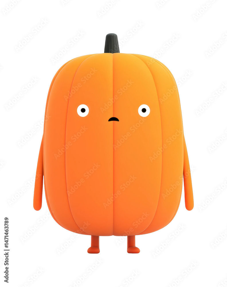 Obraz premium Cute cartoon pumpkin character with arms and legs, cut out - stock png.
