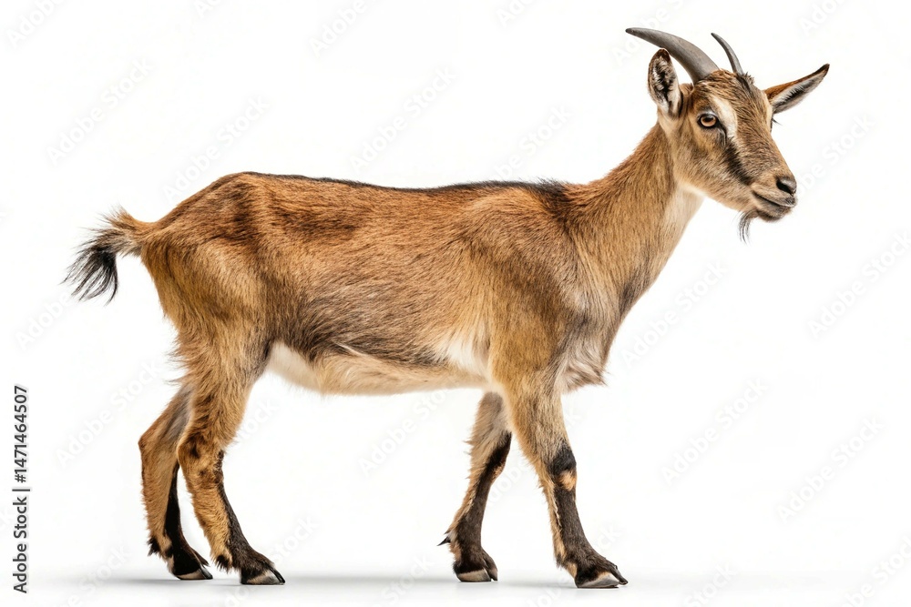 Fototapeta premium young goat isolated on white background