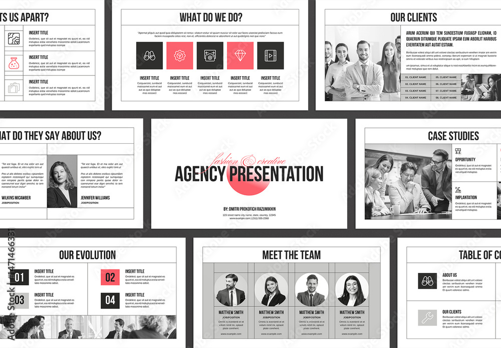Agency/client Slide Agency Presentation Template Stock Template | Adobe Stock