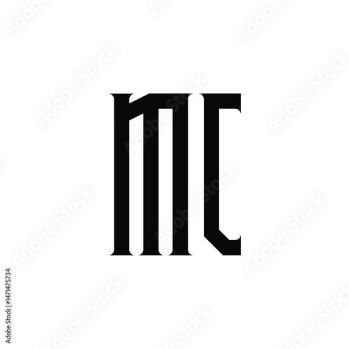 MC monogram logo design letter text name symbol monochrome logotype alphabet character simple logo