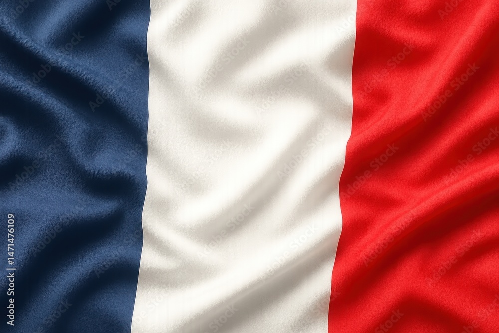 Obraz premium French flag waving elegantly.
