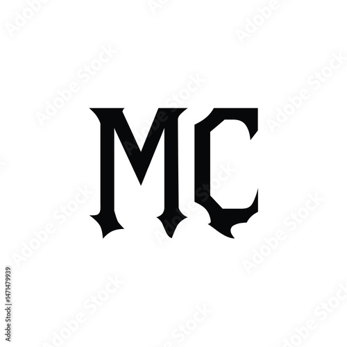 MC monogram logo design letter text name symbol monochrome logotype alphabet character simple logo