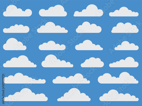Clouds Weather Icon Set.