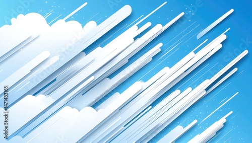 Wallpaper Mural Dynamic clouds and streaks across a vibrant blue sky Torontodigital.ca