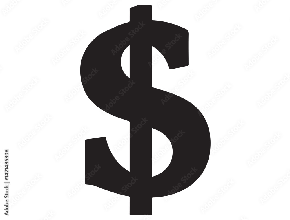 Obraz premium DOLLAR SIGN SILHOUETTE