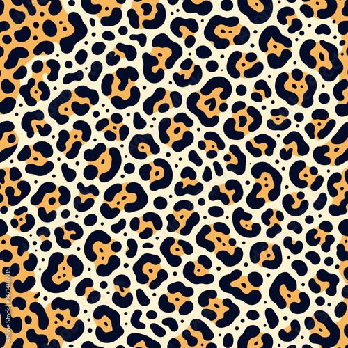 Leopard pattern imitation background, bright flat vector design 