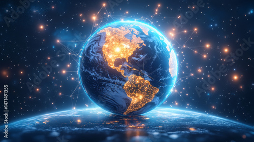 Global network earth illustration