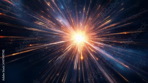 Exploding Starfield Particles with Cosmic Glowing Effects
