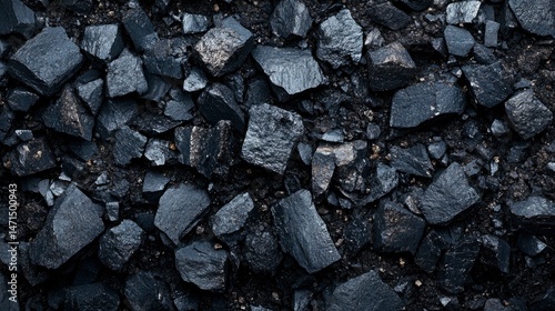 Wallpaper Mural Dark Grey and Black Rock Texture Background - Seamless Pattern of Crushed Stone Torontodigital.ca