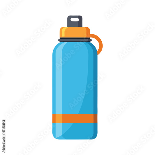 Blue water bottle vector on white  background
