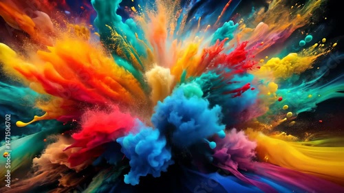 Wallpaper Mural A kaleidoscope of vibrant hues erupts in a breathtaking display of color and motion Torontodigital.ca