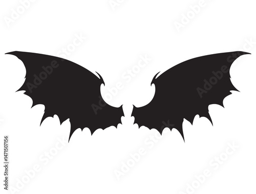 DRAGON WINGS SILHOUETTE WHITE BACKGROUND