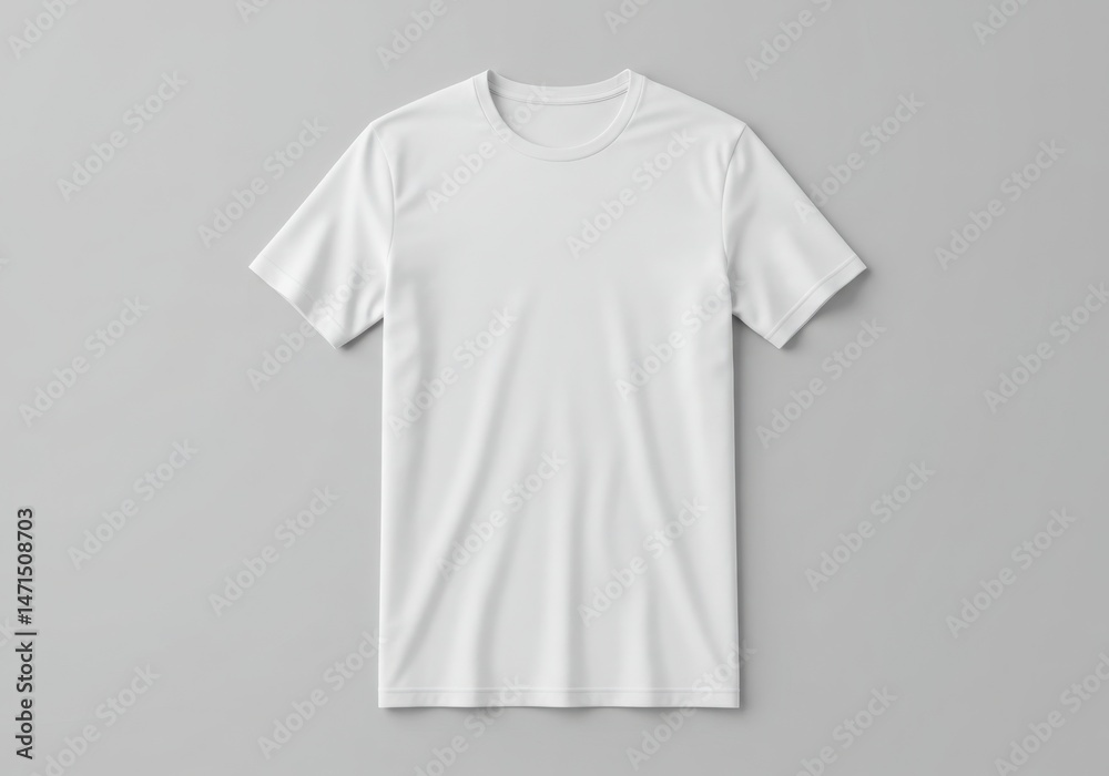 T-shirt mockup on gray background, apparel branding and design template, for fashion, advertising, e-commerce, and product presentation T-shirt mockup on gray background, apparel branding and design template, for fashion, advertising, e-commerce, and product presentation