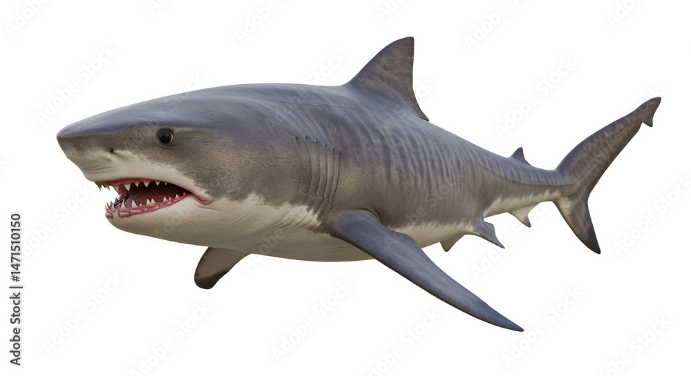 Naklejka premium Bull Shark in Coastal Surf Zone