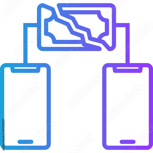 Split Payments line gradient icon
