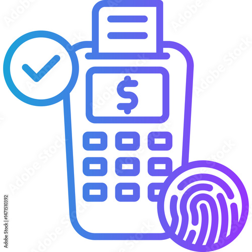 Biometric Pay line gradient icon