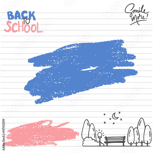Back to School Book Paper Doodles Illustration. Back to School background with Book Paper and school supplies Doodles.
