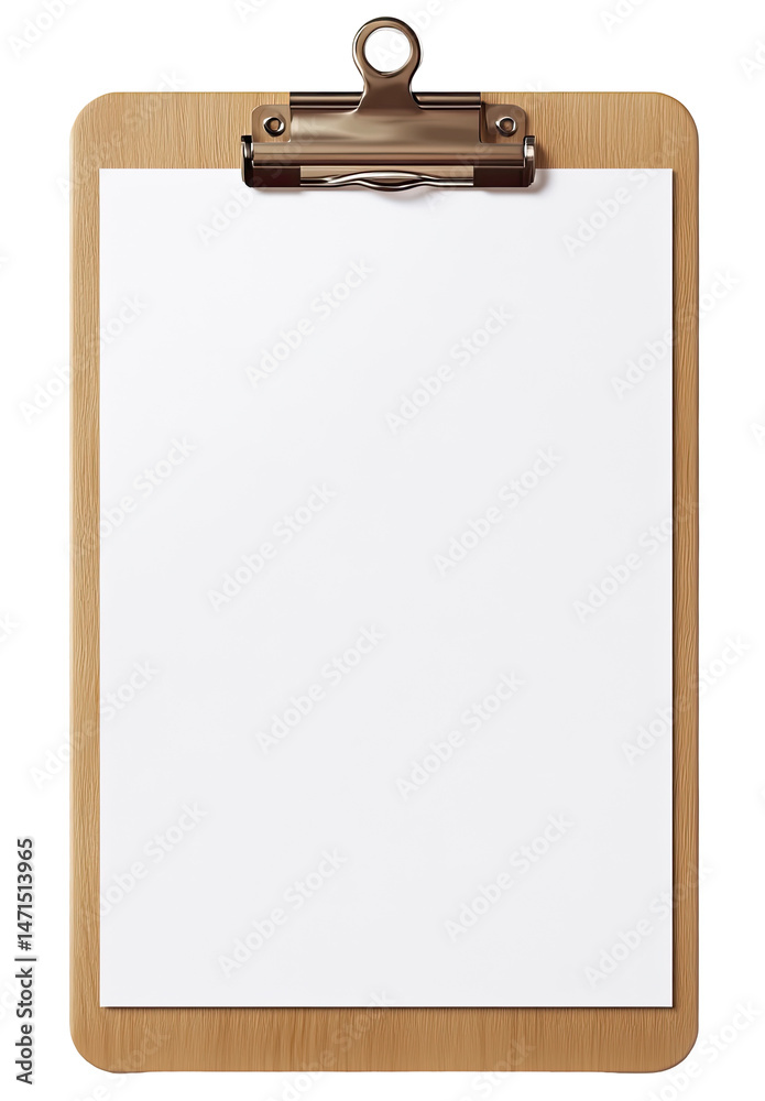 Blank Clipboard with Paper Blank Clipboard with Paper