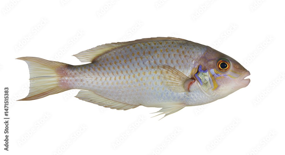 Fototapeta premium Cleaner Wrasse Removing Parasites from Fish