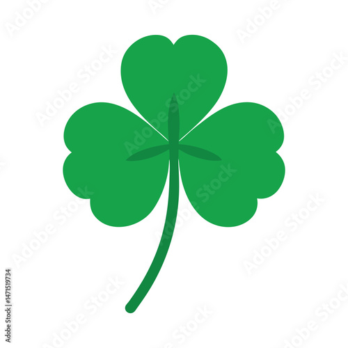 Green shamrock st patricks day vector on white  background