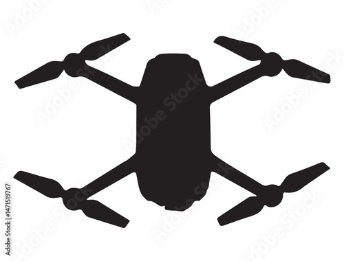 DRONE SILHOUETTE WHITE BACKGROUND