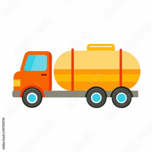 Minimal Tanker Vector on White Background