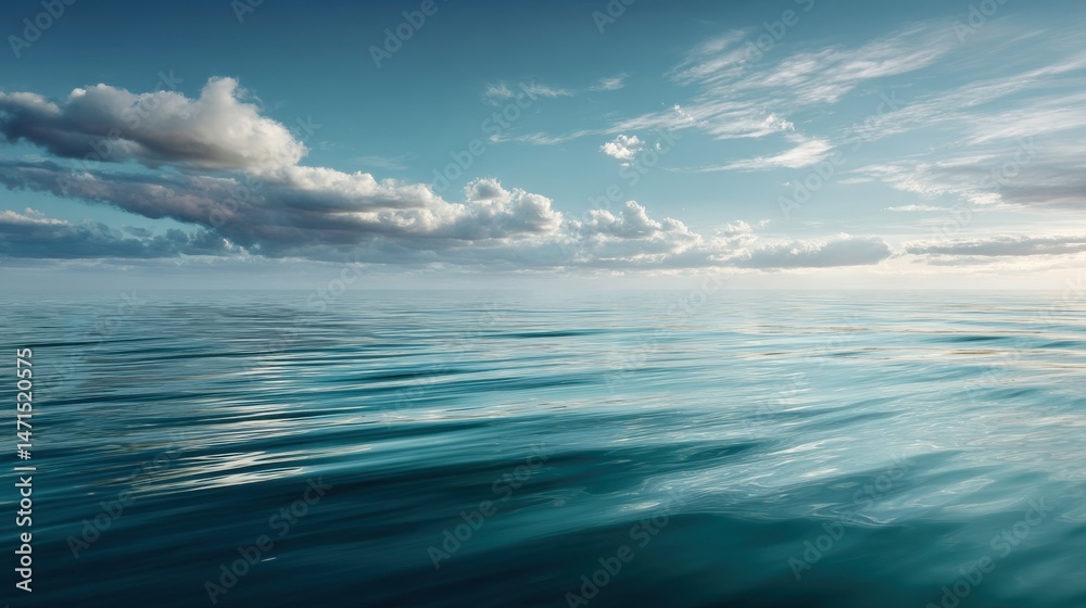 Fototapeta premium A serene seascape captures the vast beauty of the open ocean
