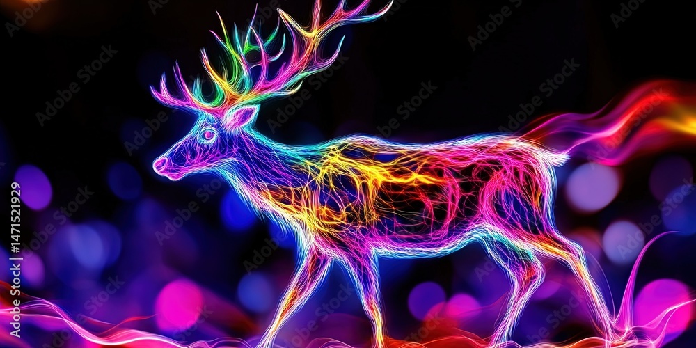 psychedelic reindeer with antlers for the 2025 holiday season psychedelic reindeer with antlers for the 2025 holiday season