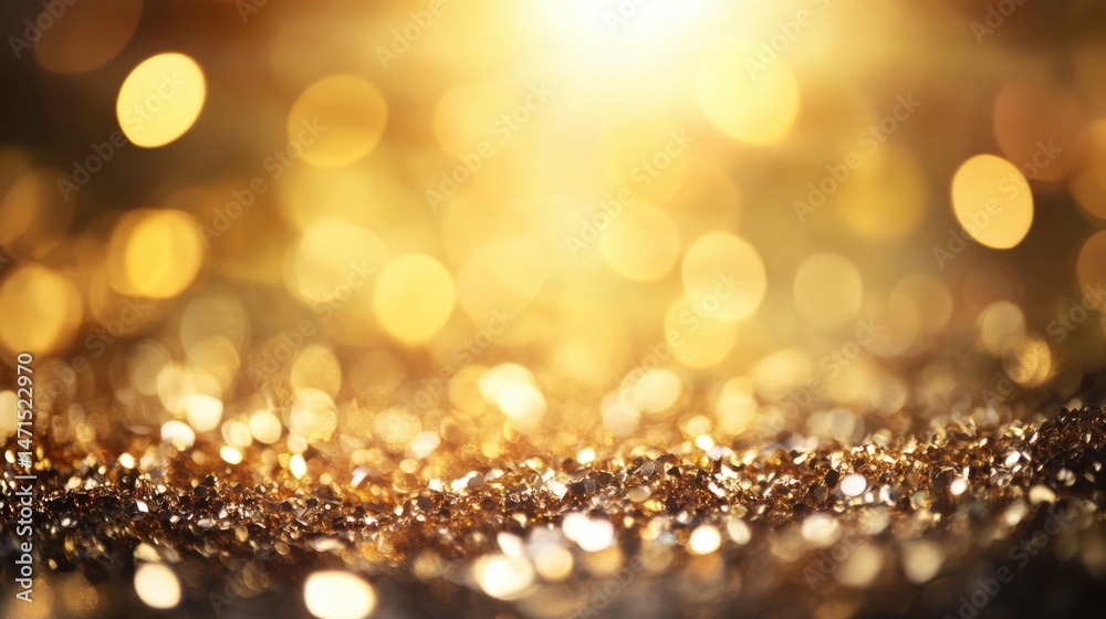 Golden glitter texture with bokeh lights, perfect for celebratory backgrounds or luxurious designs. The warm, shimmering effect evokes feelings of opulence and festivity. : Generative AI Golden glitter texture with bokeh lights, perfect for celebratory backgrounds or luxurious designs. The warm, shimmering effect evokes feelings of opulence and festivity. : Generative AI