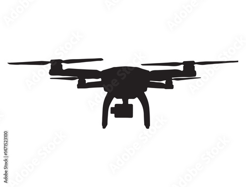 DRONE SILHOUETTE WHITE BACKGROUND