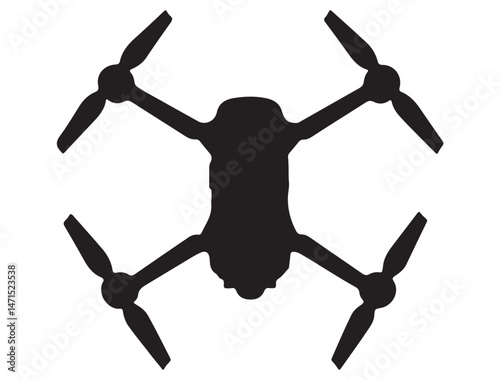 DRONE SILHOUETTE WHITE BACKGROUND