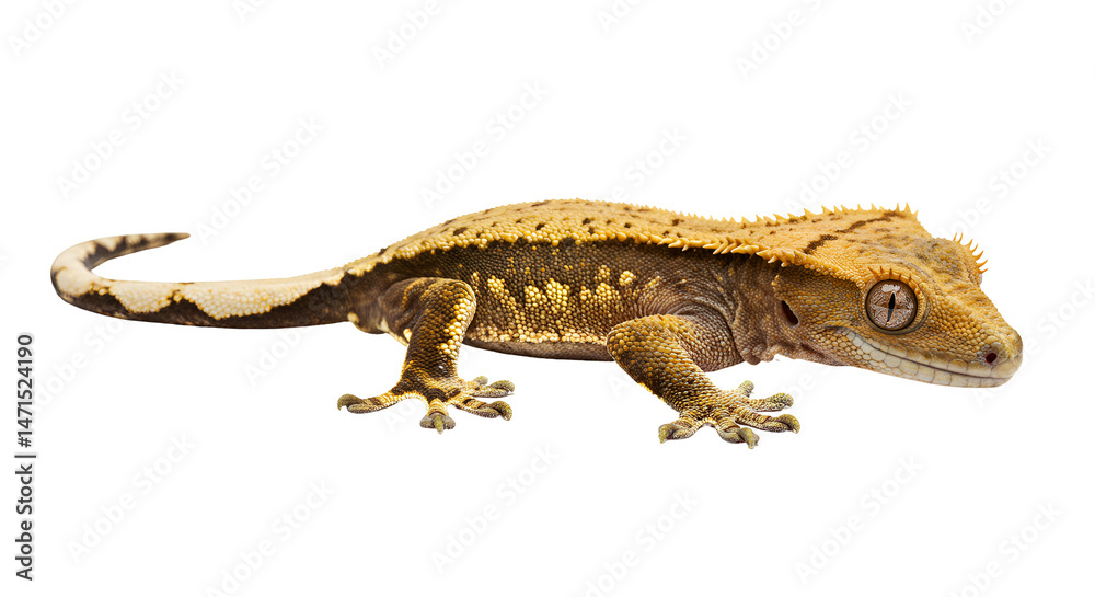 Naklejka premium Colorful Crested Gecko on Branch