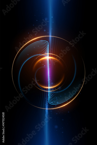 Circle light effect with swirl lines