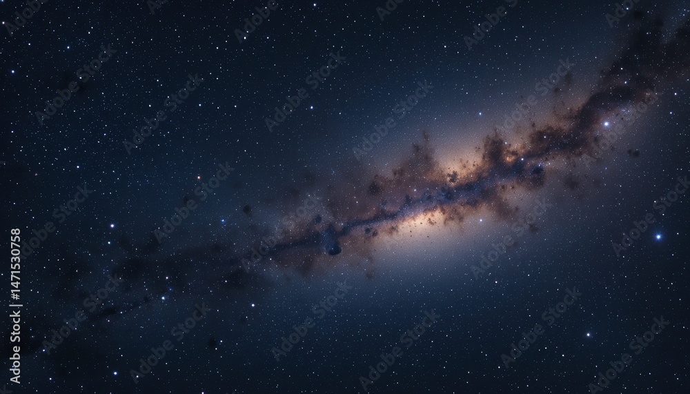 Fototapeta premium Cosmic Wonders in Deep Space with Stars and Nebulae Illuminating the Night Sky Over the Universe