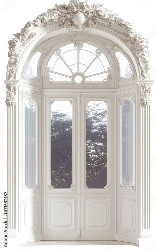 Fototapeta premium Ornate arched window and door