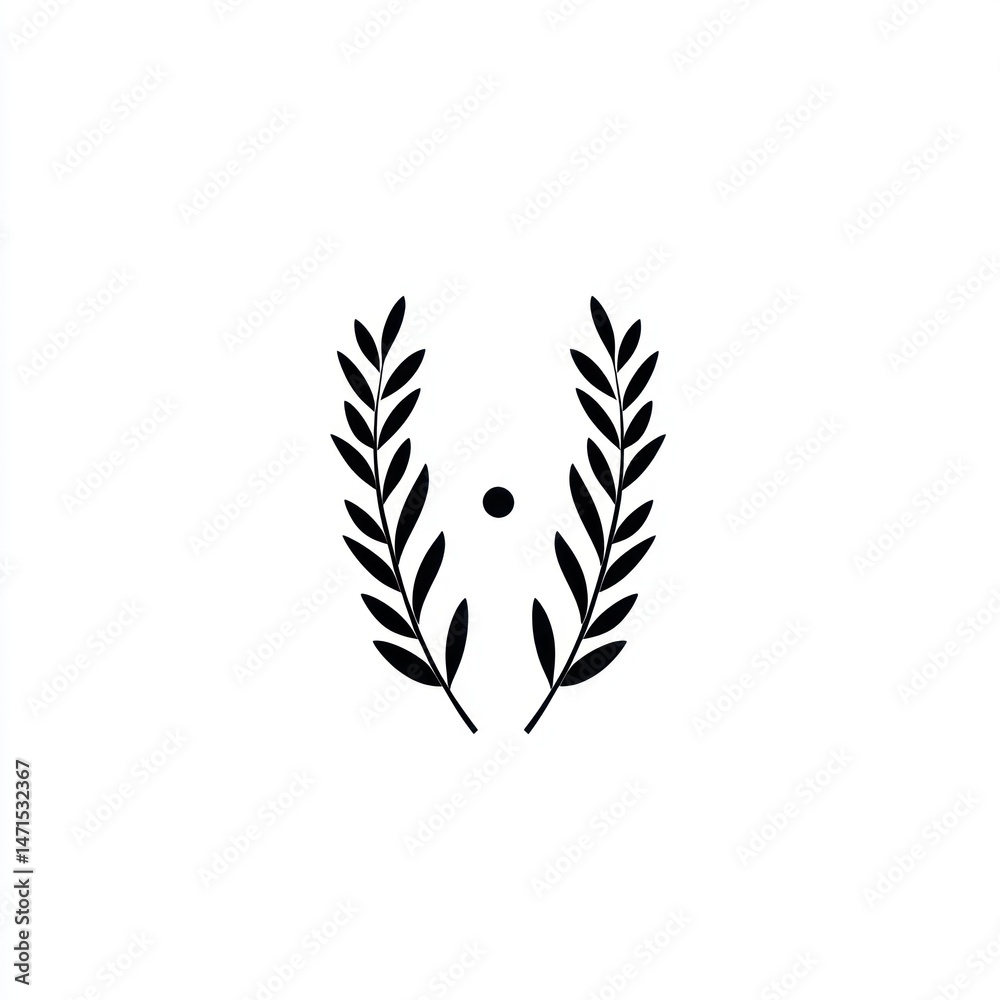 Olive branches wreath, simple design, white background, logo design Olive branches wreath, simple design, white background, logo design