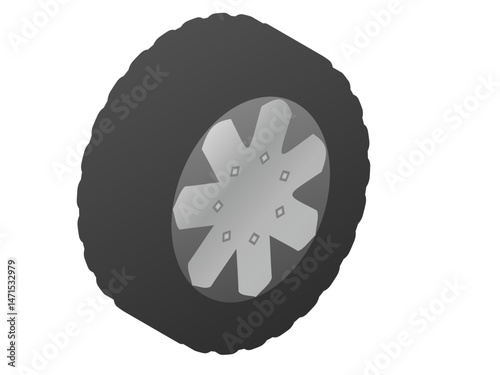 車のタイヤのイメージのイラスト