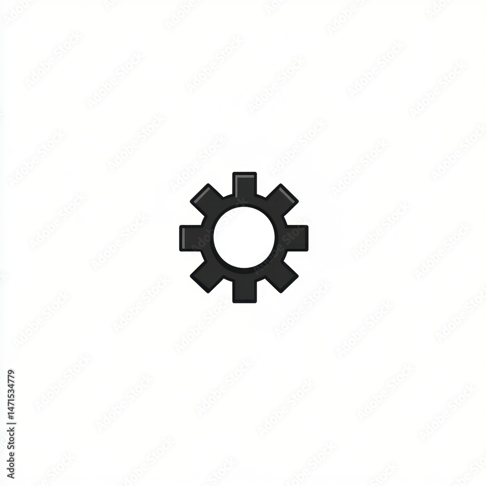 Simple gear icon on white background; settings, options, mechanism Simple gear icon on white background; settings, options, mechanism