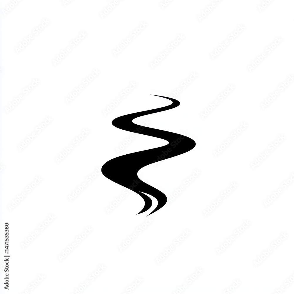 Winding River Path, Nature, Journey, Abstract Illustration Winding River Path, Nature, Journey, Abstract Illustration