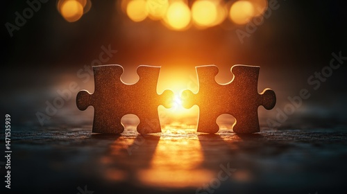 Two Puzzle Pieces Coming Together