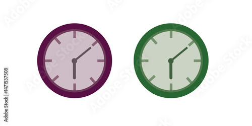 Clock icon set. Time clock icons collection. Line clocks symbol isolated on white background - stock vector.