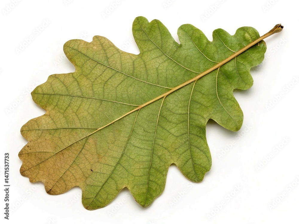 Fototapeta premium oak leaf isolated on white background