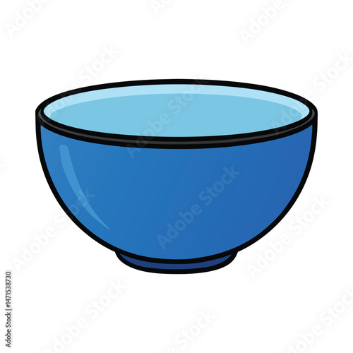 Blue bowl illustration vector on white  background