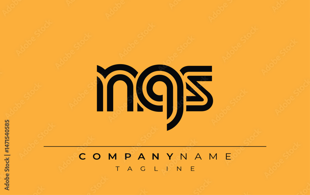 Obraz premium NQS Creative Unique Modern Letter Logo Design. Stylized logo featuring a unique letter design, presenting abstract minimalist aesthetics and modern appeal.