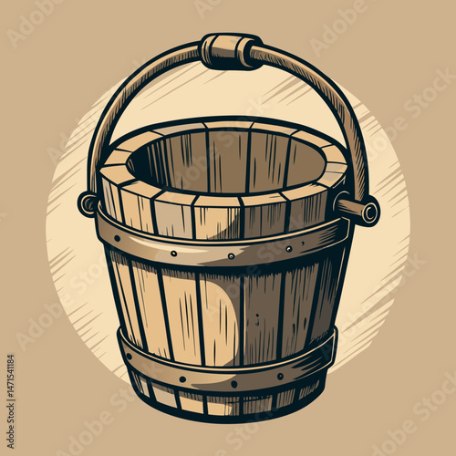 old wooden barrel