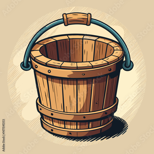 wooden bucket